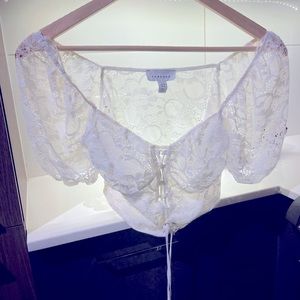 Lace crop bustier